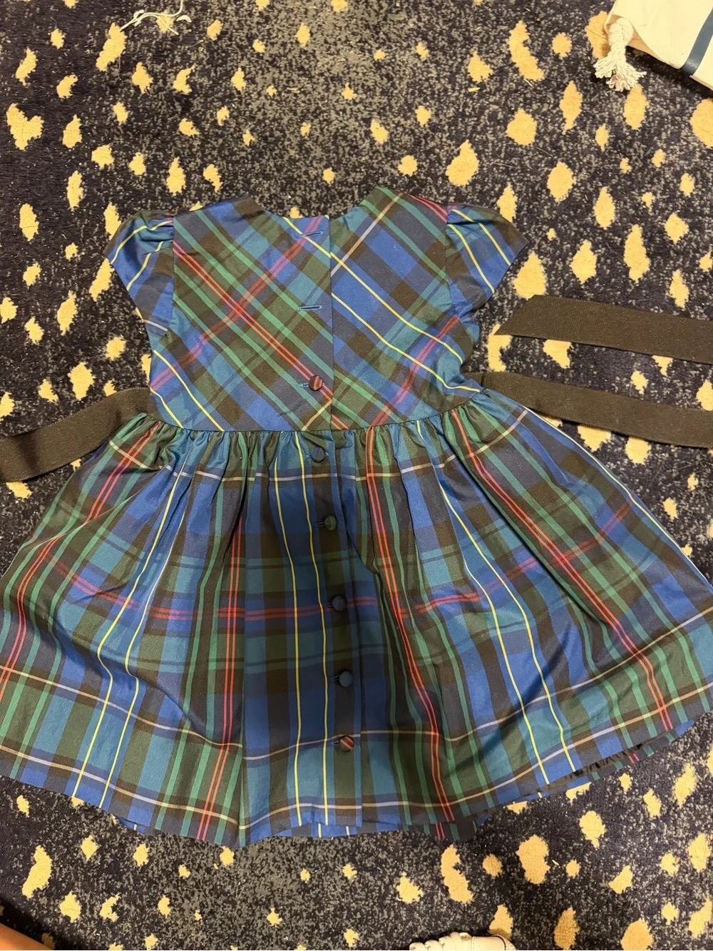 Classic Blue & Green Plaid Girls' Costume Dress